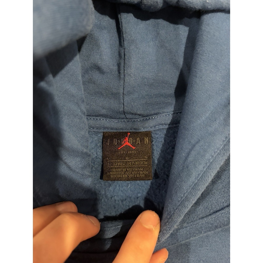 Jordan Hoodie Youth Large Blue Pullover Fleece Jumpman Logo Sweatshirt - Picture 6 of 9
